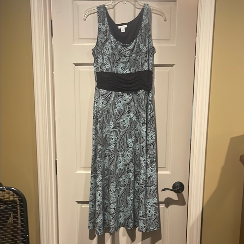 Dress Barn Gray Sleeveless Scoop Neck Sundress